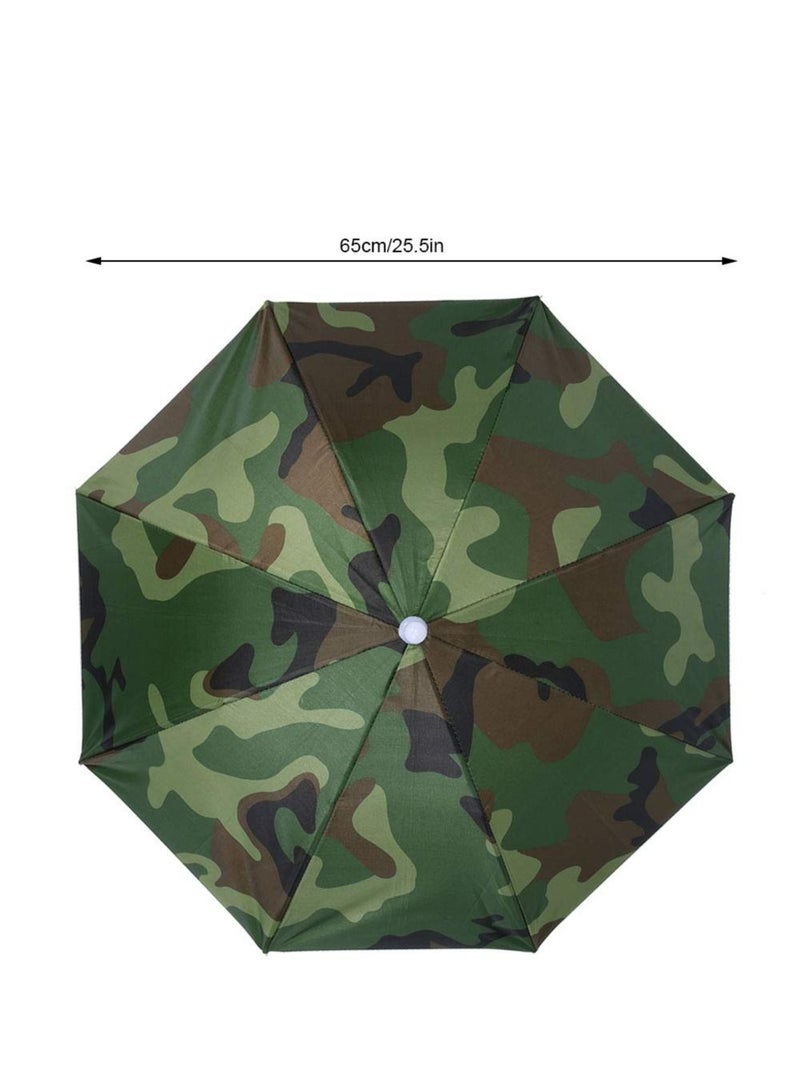 SYOSI Umbrella Hat 65cm Sunscreen Windproof Hands Free Head Cap UV Protection Hats Mounted Top Folding for Fishing Beach Outdoor Golf Sunshade