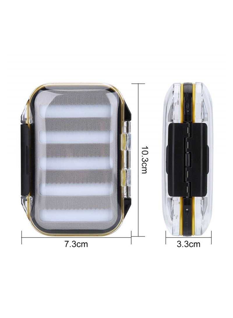 Fishing Tackle Boxes, Double Side Plastic Fly Baits Box, Foam Padded Lures Holder Case, Transparent Lid Waterproof Seal, Accessories