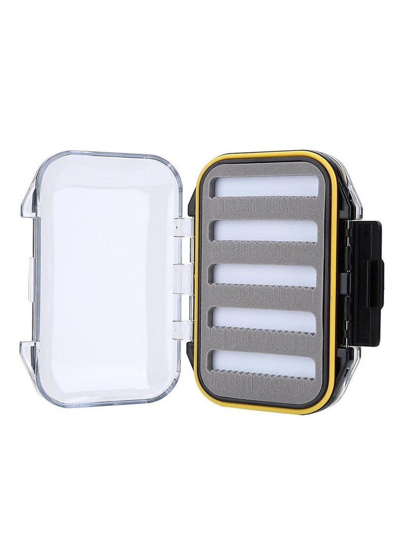 Fishing Tackle Boxes, Double Side Plastic Fly Baits Box, Foam Padded Lures Holder Case, Transparent Lid Waterproof Seal, Accessories