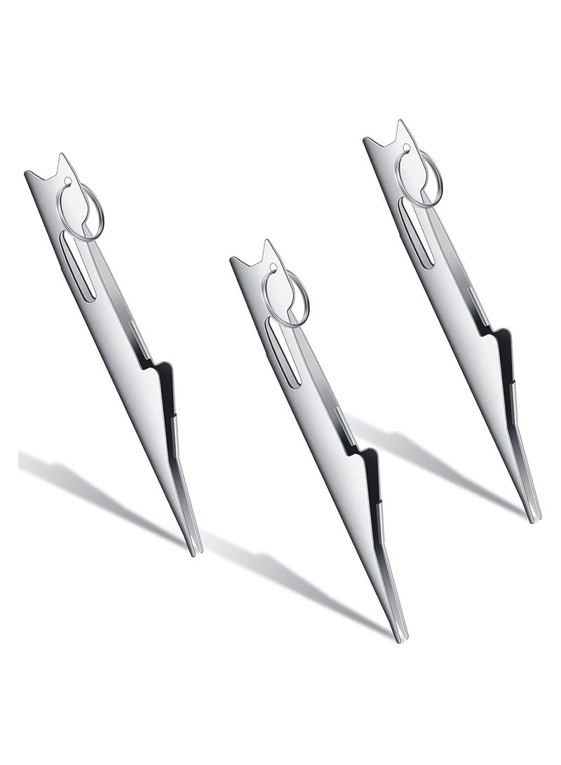 SYOSI Fishing Line Knot Tyer, Quick Tie Tying Tool, Fly Nail Angler Accessories Equipment for Hooks Lures Lines, Silver, 3 Pcs