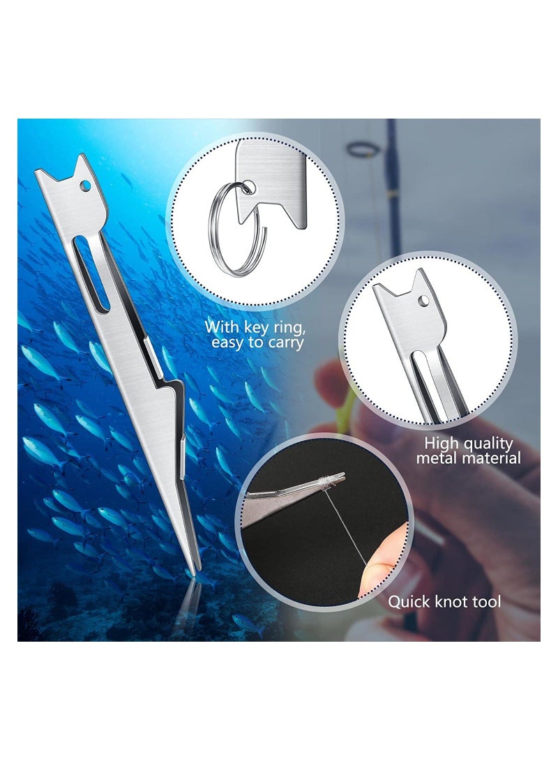 SYOSI Fishing Line Knot Tyer, Quick Tie Tying Tool, Fly Nail Angler Accessories Equipment for Hooks Lures Lines, Silver, 3 Pcs