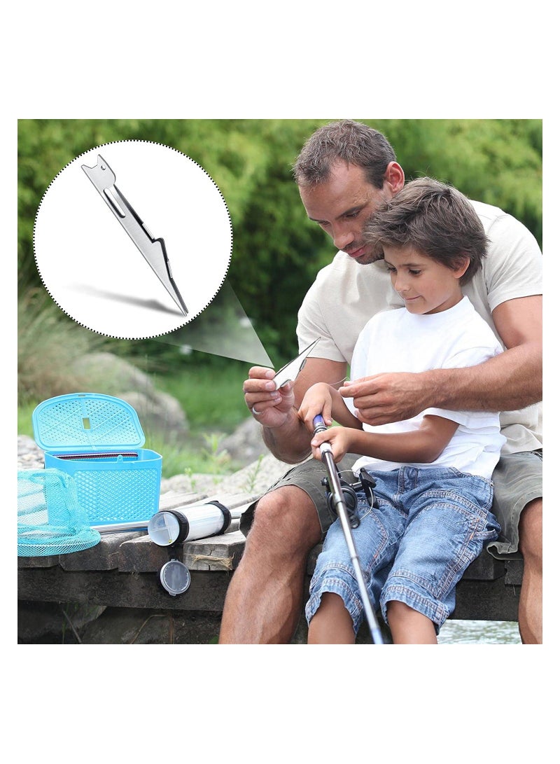 SYOSI Fishing Line Knot Tyer, Quick Tie Tying Tool, Fly Nail Angler Accessories Equipment for Hooks Lures Lines, Silver, 3 Pcs