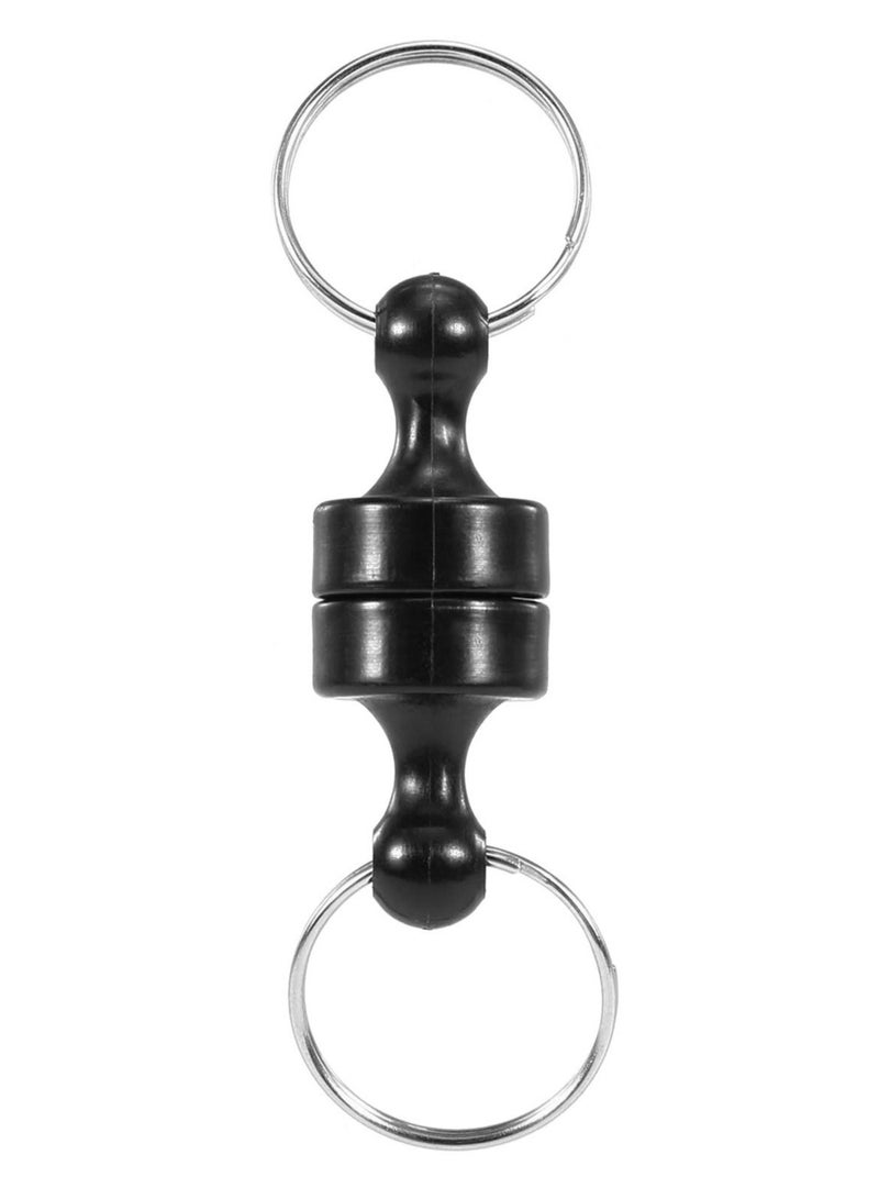 Magnetic Release Holde, With Coiled Lanyard, Outdoor Mountaineering Camping Anti-lost Keychain for Fly Fishing Keeper Landing Net Connector (6 sets)