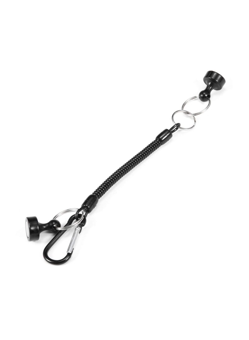 Magnetic Release Holde, With Coiled Lanyard, Outdoor Mountaineering Camping Anti-lost Keychain for Fly Fishing Keeper Landing Net Connector (6 sets)