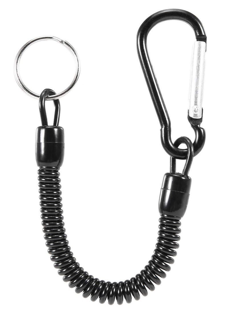 Magnetic Release Holde, With Coiled Lanyard, Outdoor Mountaineering Camping Anti-lost Keychain for Fly Fishing Keeper Landing Net Connector (6 sets)