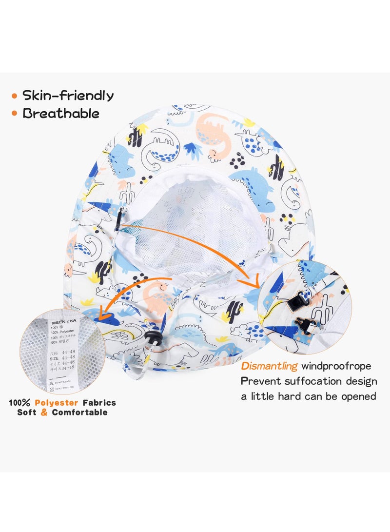 Baby Sun Hat, Toddler Protection Hats with UPF 50+, Summer Outdoor Adjustable Beach Cap for 2-6 Years Kids Girl Boy Lightblue