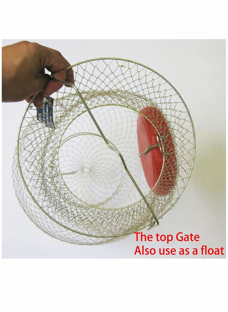 Fishing Net 1Pcs 450g Fish Trap Floatable Collapsible Galvanized Steel Wire Basket Portable Robust Easy to Use Cast nets for Hiking Equipment Supplies