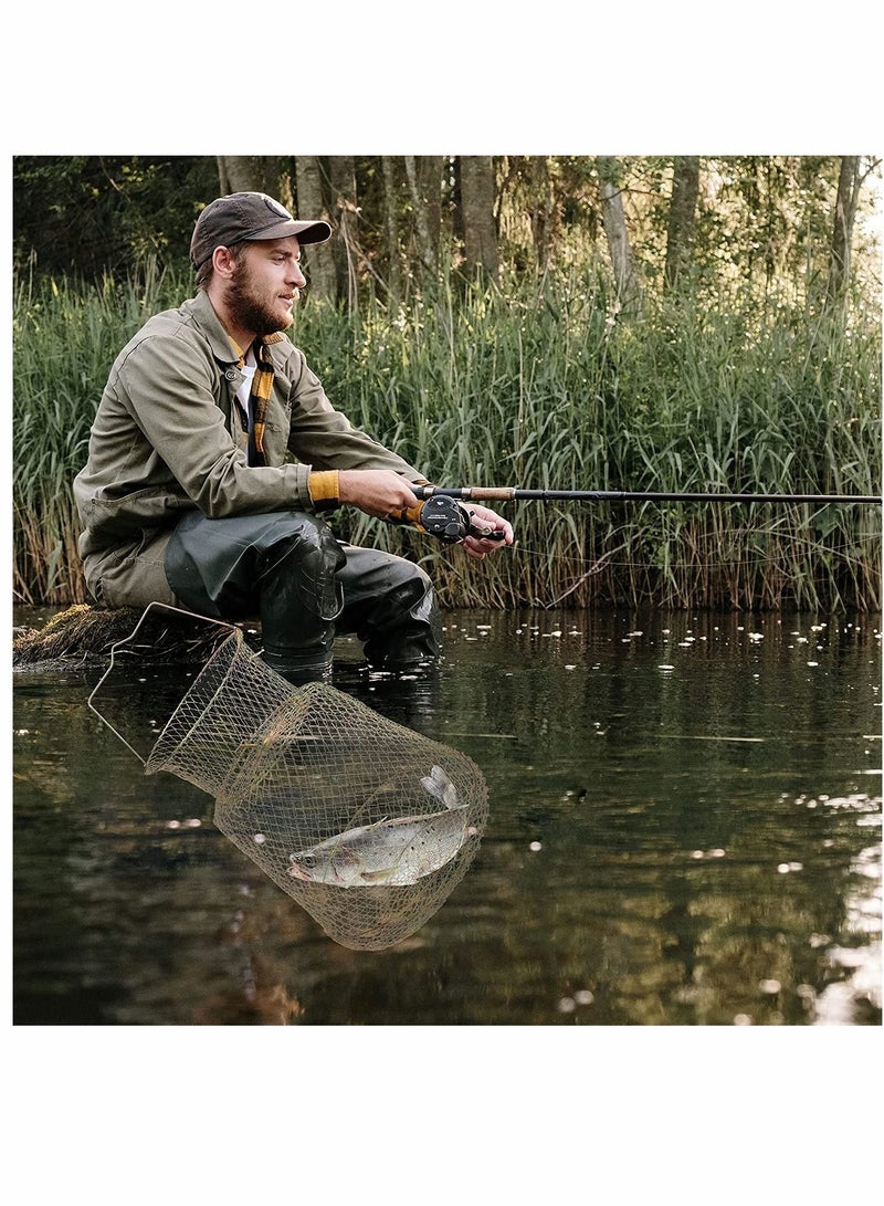 Fishing Net 1Pcs 450g Fish Trap Floatable Collapsible Galvanized Steel Wire Basket Portable Robust Easy to Use Cast nets for Hiking Equipment Supplies