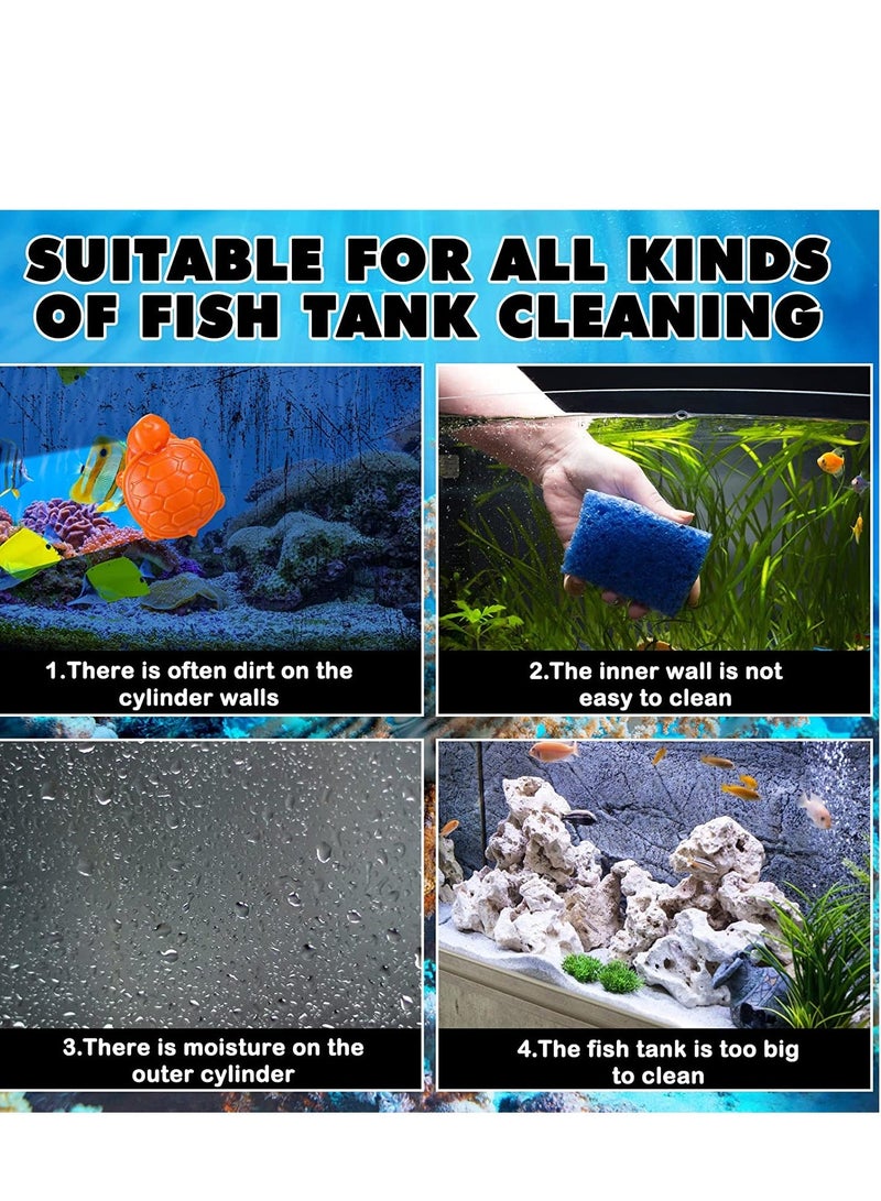 Fish Tank Cleaning Brush Magnetic Aquarium Clean Glass Brush, Cleaner for Cleaning, Tools Small 2 Pcs
