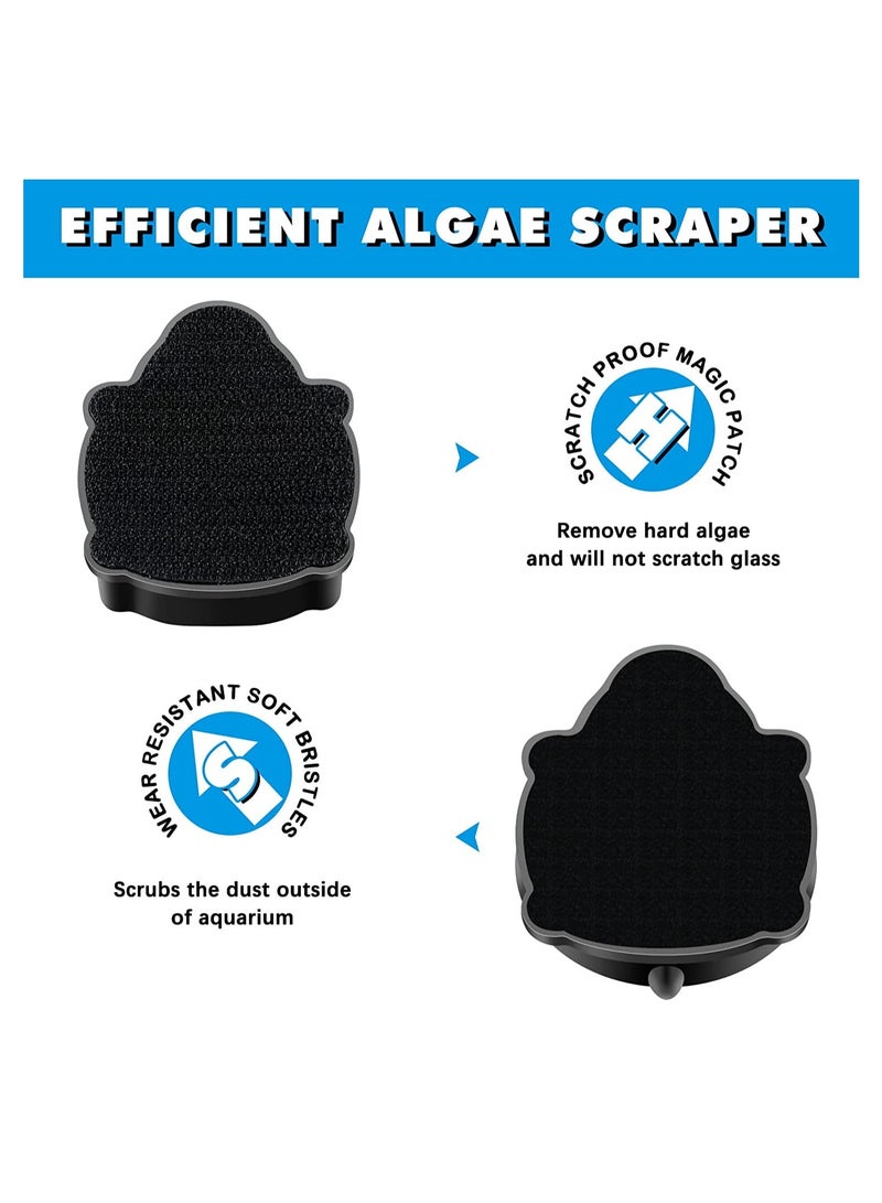 Fish Tank Cleaning Brush Magnetic Aquarium Clean Glass Brush, Cleaner for Cleaning, Tools Small 2 Pcs