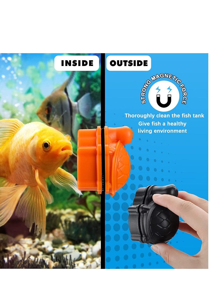 Fish Tank Cleaning Brush Magnetic Aquarium Clean Glass Brush, Cleaner for Cleaning, Tools Small 2 Pcs