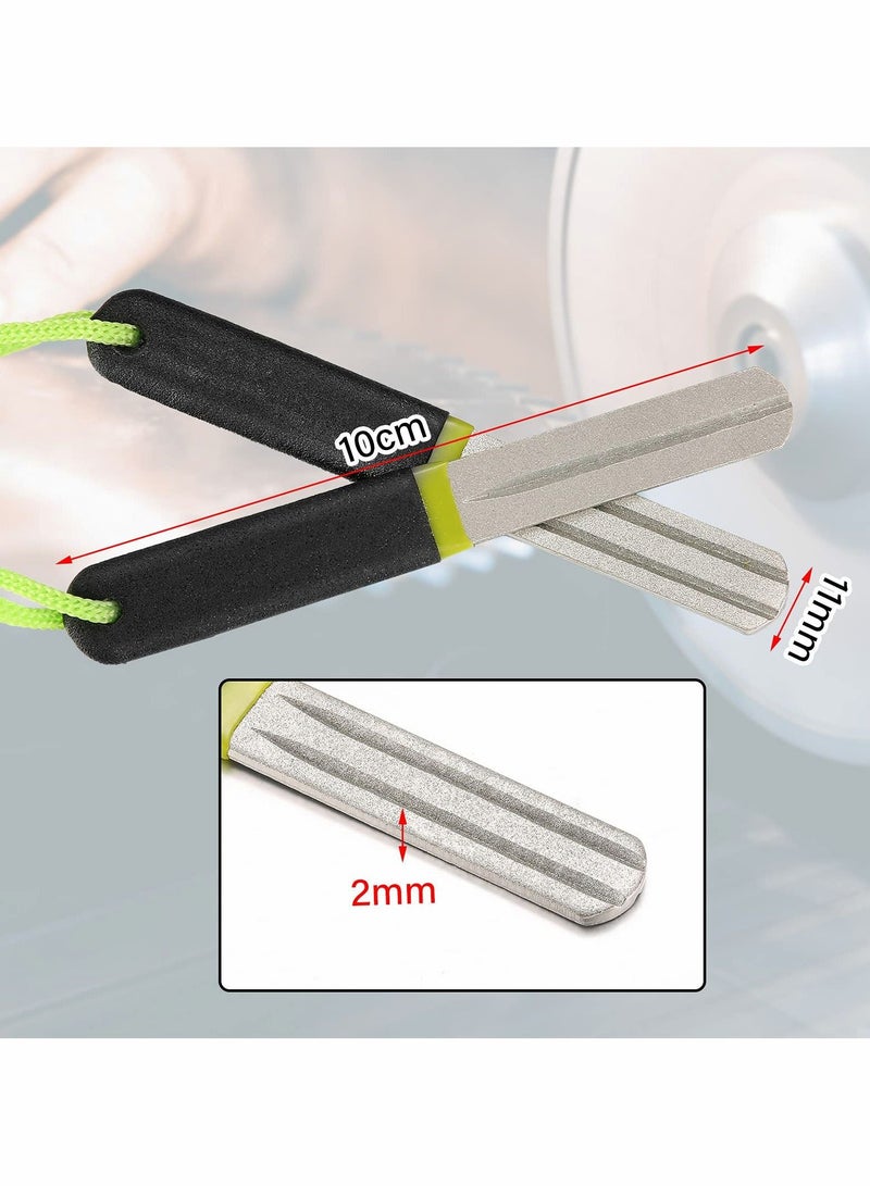 Hook Sharpener File for Fishing Diamond Sports with Handle Portable Fish Double Sided Fine and Medium Grit Fishing, 4 Inch 2 Pcs