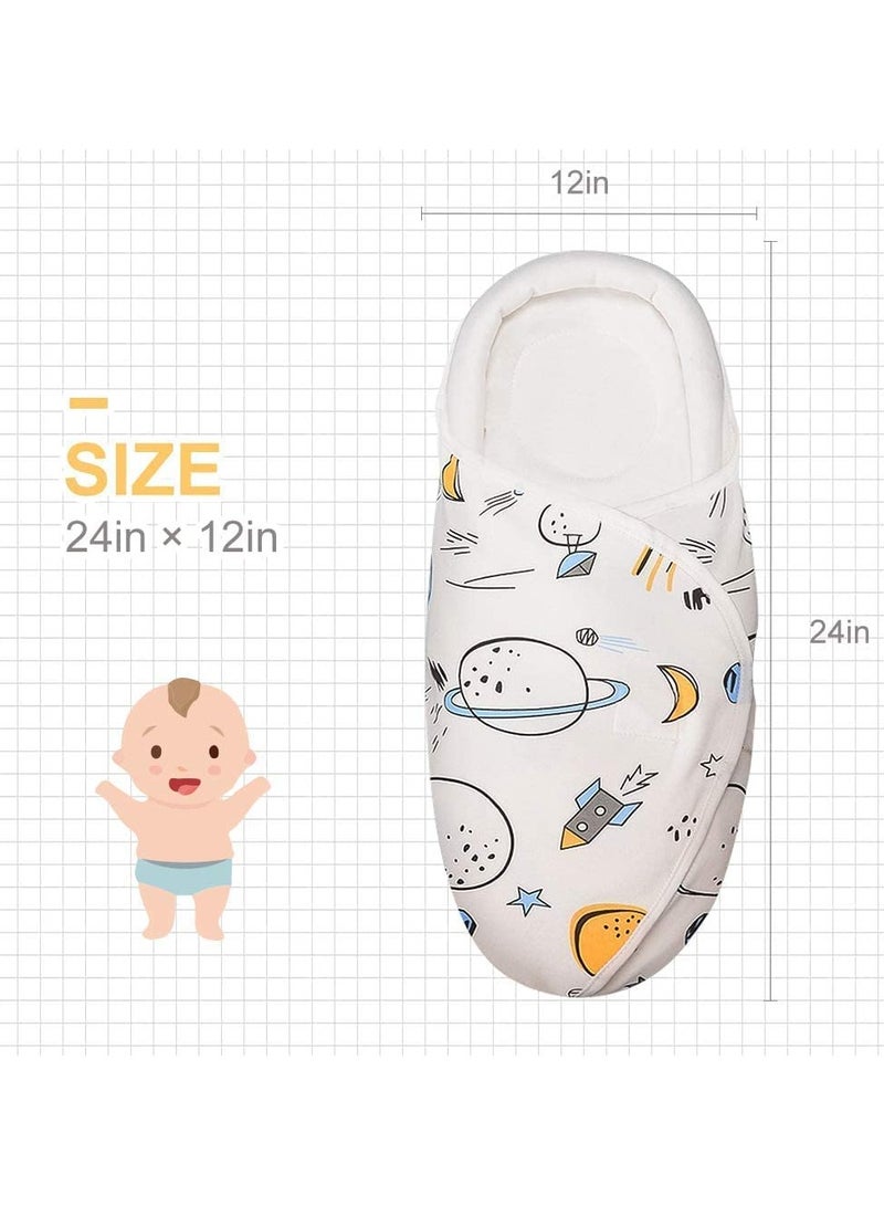 SYOSI Swaddle Blankets, Baby Wrap for Newborn Baby Pure Cotton Baby Wrap with Head-Protecting & Head-Supporting Function for 0-3 Months Newborn Baby (White)