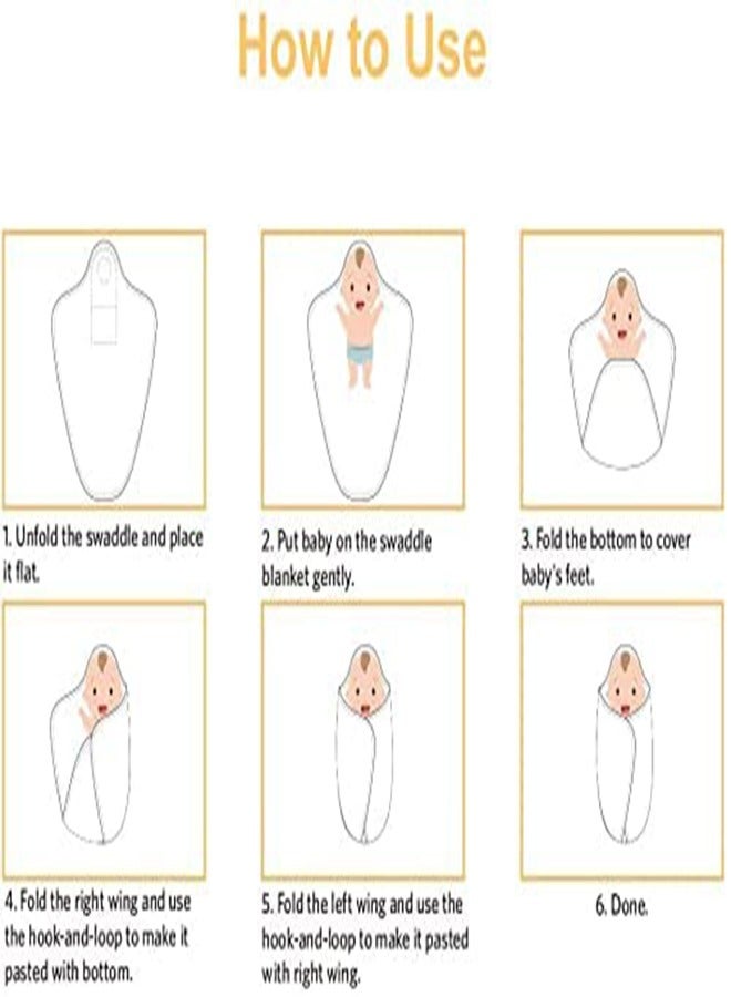 SYOSI Swaddle Blankets, Baby Wrap for Newborn Baby Pure Cotton Baby Wrap with Head-Protecting & Head-Supporting Function for 0-3 Months Newborn Baby (White)