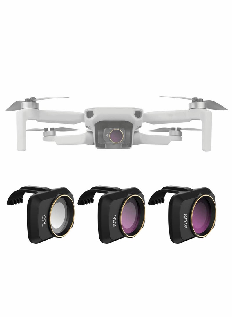 Lens ND Filters Set(CPL ND8 ND16) Multi Coated Combo Camera Compatible with DJI Mavic Mini 2/Mini/Mini SE Drone-3 PCS)