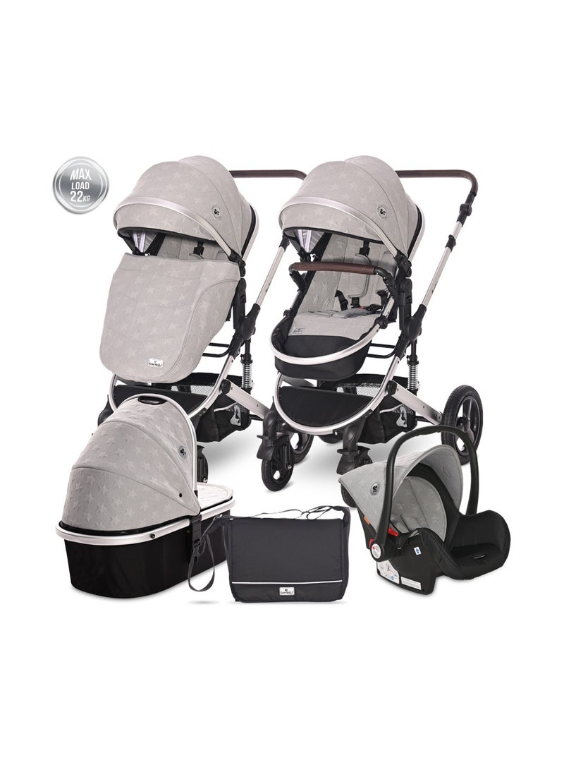 Baby Stroller Boston 3in1 Cool Grey Stars