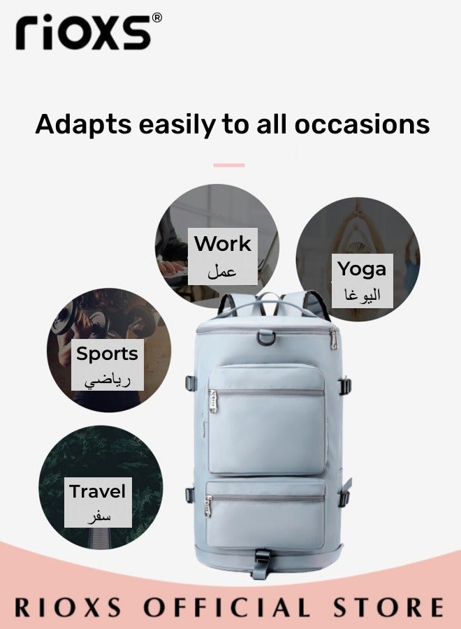 Large Capacity Multi Pockets Gym Bag with Shoes Compartment Sports Bag with Waterproof Pocket Outdoor Sport Travel Duffel Bag for Women and Men