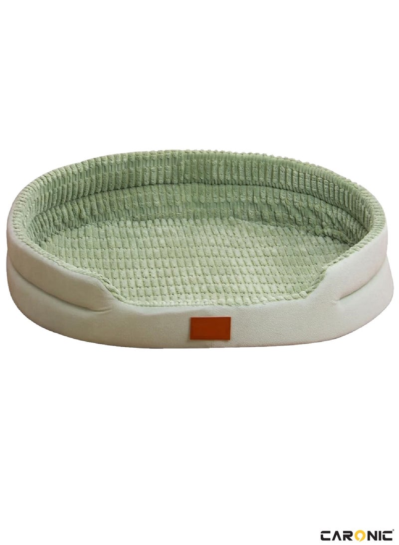 Pet Round Bed of Calming Dog Bed For Small Dog Faux Fur Cat Bed for Cat Comfortable And Soft Green