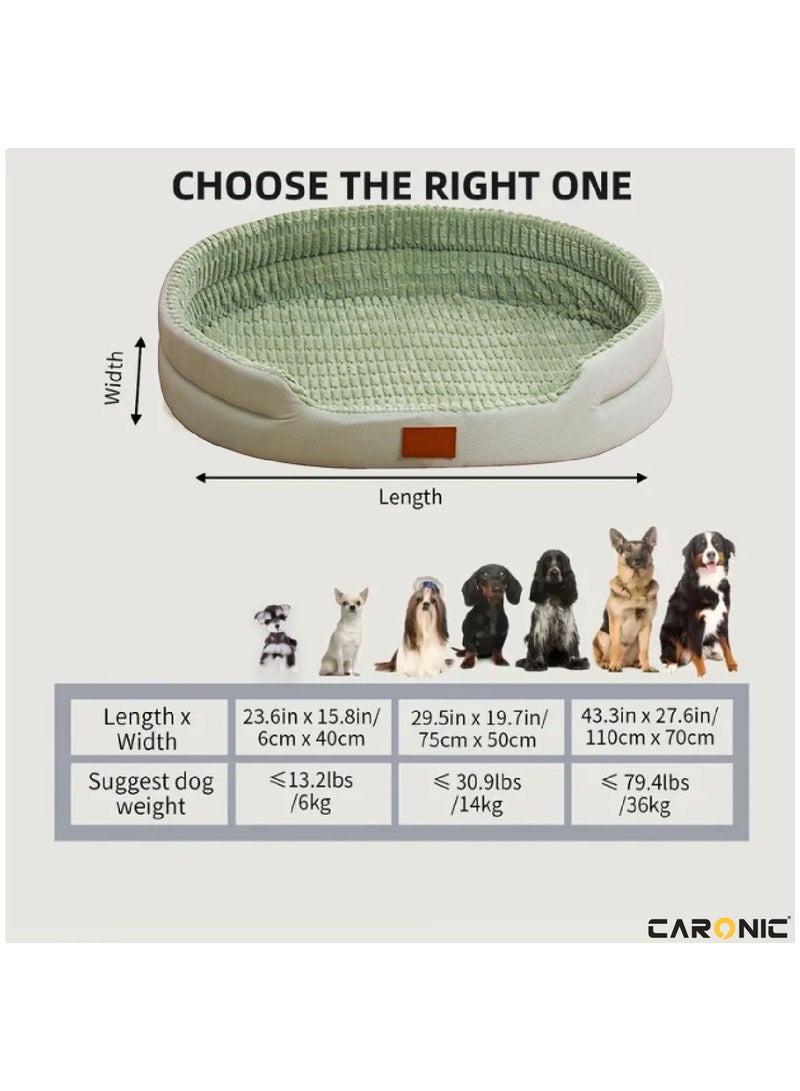 Pet Round Bed of Calming Dog Bed For Small Dog Faux Fur Cat Bed for Cat Comfortable And Soft Green