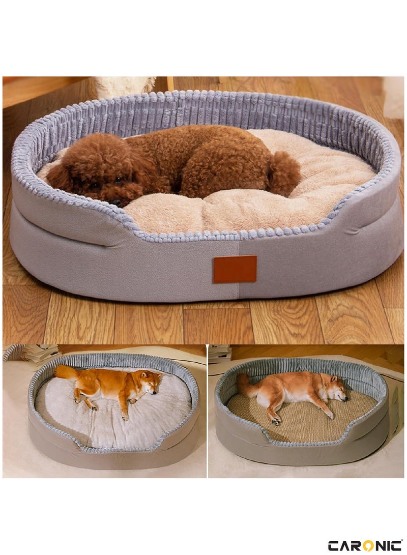 Pet Round Bed of Calming Dog Bed For Small Dog Faux Fur Cat Bed for Cat Comfortable And Soft Purple