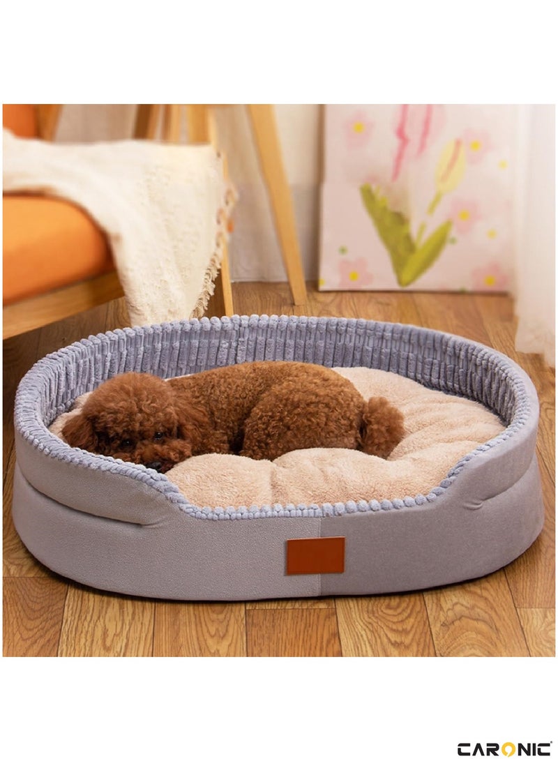 Pet Round Bed of Calming Dog Bed For Small Dog Faux Fur Cat Bed for Cat Comfortable And Soft Purple