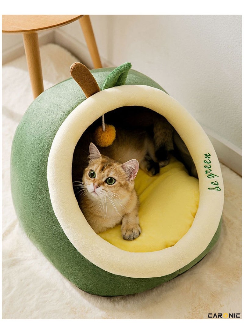 Home Pet Bed For Cats And Small Dogs Bed Removable Washable For Indoor And Outdoor Pets Sleeping Cozy Green