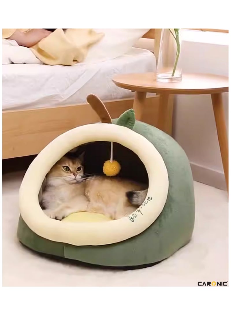 Home Pet Bed For Cats And Small Dogs Bed Removable Washable For Indoor And Outdoor Pets Sleeping Cozy Green