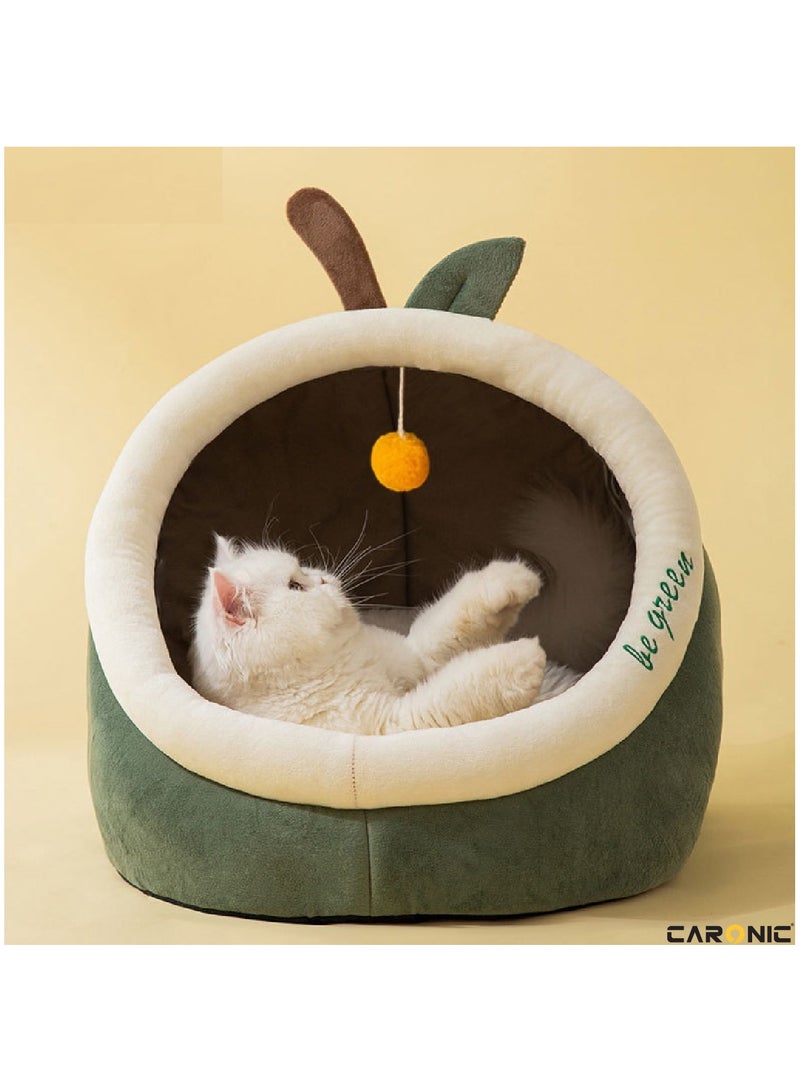 Home Pet Bed For Cats And Small Dogs Bed Removable Washable For Indoor And Outdoor Pets Sleeping Cozy Green