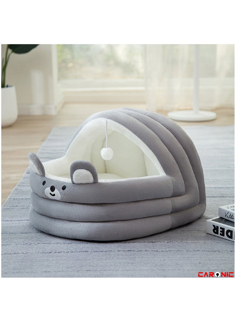 Home Pet Bed For Cats And Small Dogs Bed Removable Washable For Indoor And Outdoor Pets Sleeping Cozy Grey White