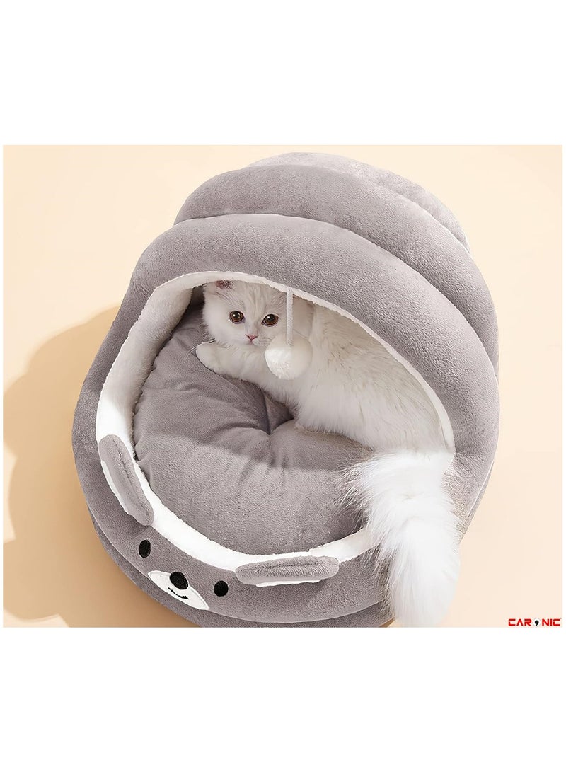 Home Pet Bed For Cats And Small Dogs Bed Removable Washable For Indoor And Outdoor Pets Sleeping Cozy Grey White