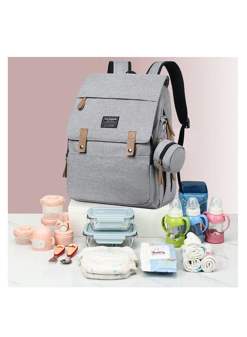 Diaper Bag Backpack, Large Baby Bag for Girls and Boys, Multi-functional Waterproof Travel Backpack Diaper Pouch with Pacifier Case, Stroller Straps, Tissue Bag