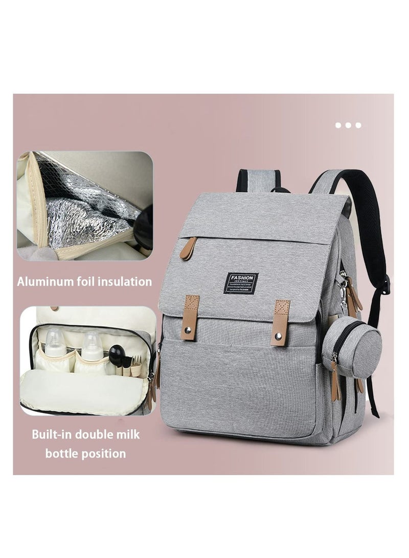 Diaper Bag Backpack, Large Baby Bag for Girls and Boys, Multi-functional Waterproof Travel Backpack Diaper Pouch with Pacifier Case, Stroller Straps, Tissue Bag