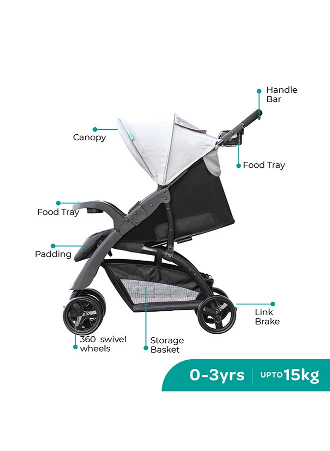 Aria Baby Stroller 2-In-1 Travel System Plus Detachable Carrier Car Seat