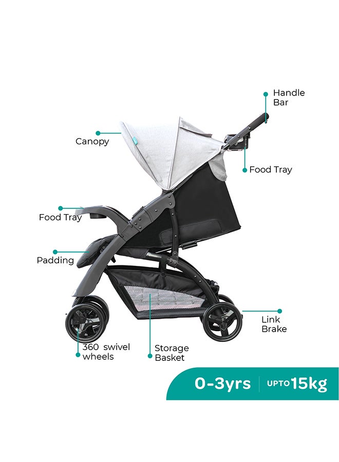 Aria Baby Stroller Travel Gear - Light Grey