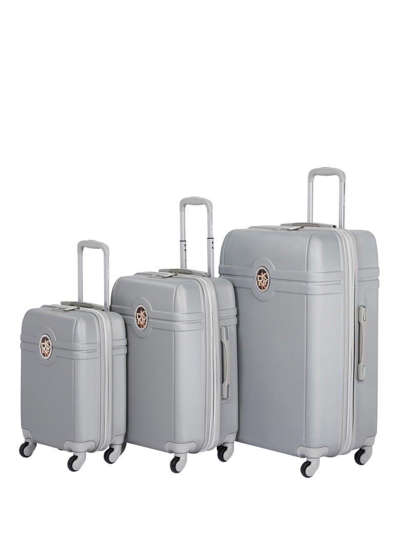 Dkny Charm Hardside Luggage on Wheels for Unisex | Ultra Lightweight ABS on with Spinner Wheels 4 Color Dark Silver