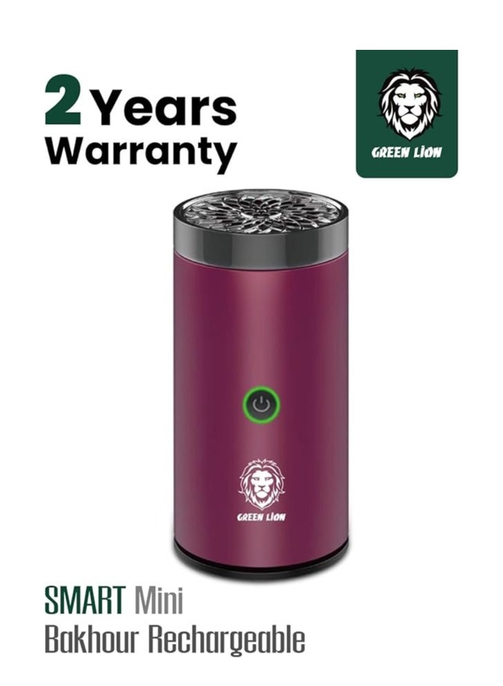 Green Lion Smart Mini Bakhour Rechargeable Electric Incense Burne for Car & Home - Aroma Diffuser, Portable Bakhoor Oud USB Type, Fragrance, Air Freshener - Red