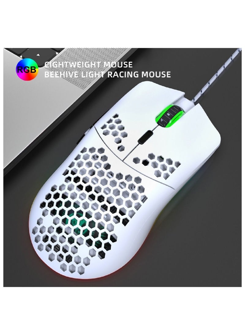 J900 Usb Wired Gaming Mouse White