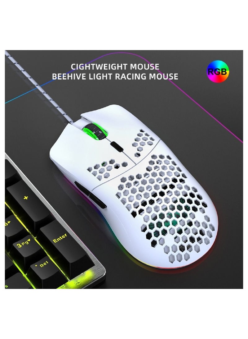 J900 Usb Wired Gaming Mouse White