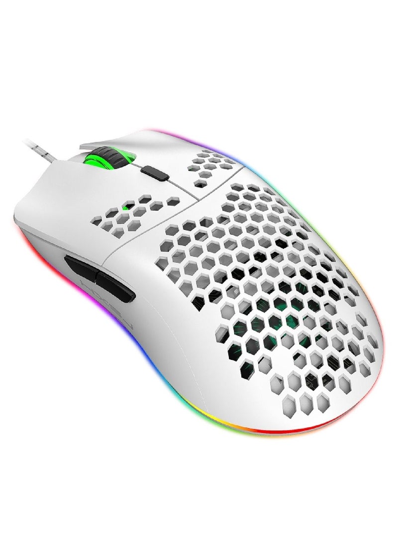 J900 Usb Wired Gaming Mouse White