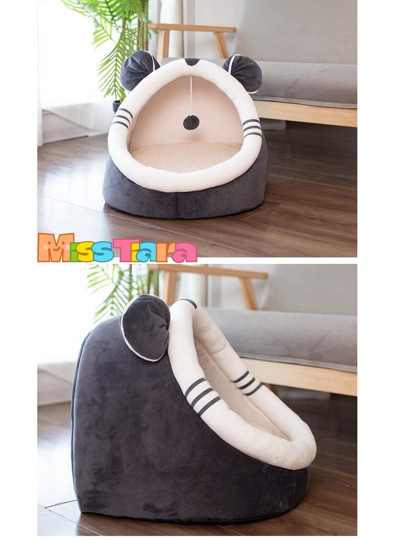 Cat Tent House with Hanging Ball Cat Tent for Small Cat with Removable Cushion for Small Medium Pets Sleeping Indoor Pet Cave Bed for Puppy Kitten Rabbit Grey
