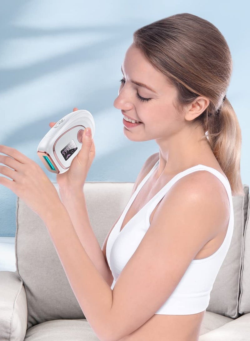 Laser Hair Removal Device Ice Cooling Function for Painless IPL Hair Removal with 999900 Flashes Auto and Manual Mode