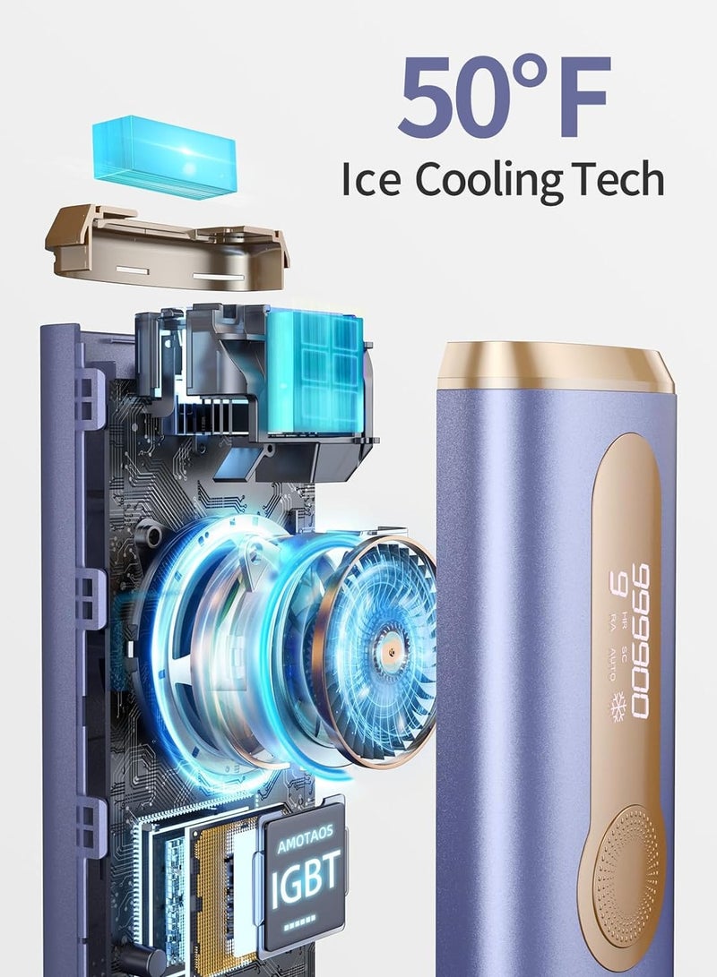 Laser Hair Removal Devices with Cooling System , 3 in 1 At Home Permanent Hair Removal Device 9 Levels Upgrade 999900 Flashes for Face Armpit Arm Bikini Line Leg Whole Body