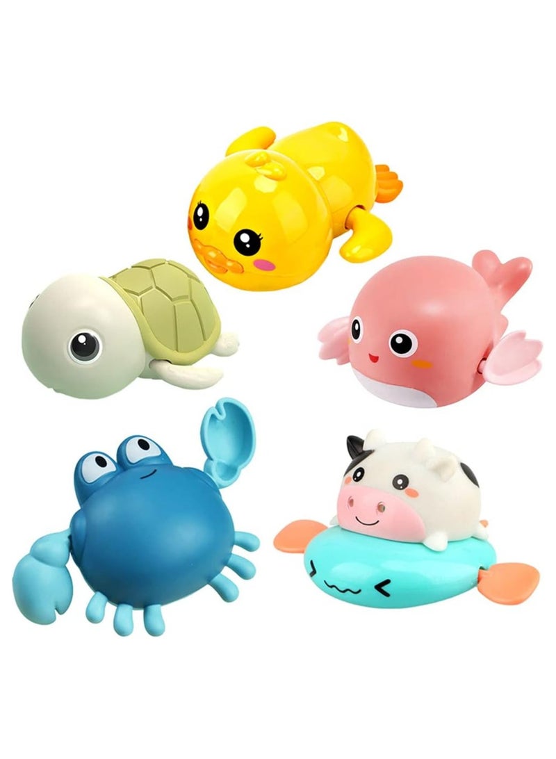 Bath Toy,Animal Clockwork Bathtub Swimming Pool Toy,Baby Bath Toys for Toddlers 1-3, Boys & Girls Water Bath Toy Set,5 Pack