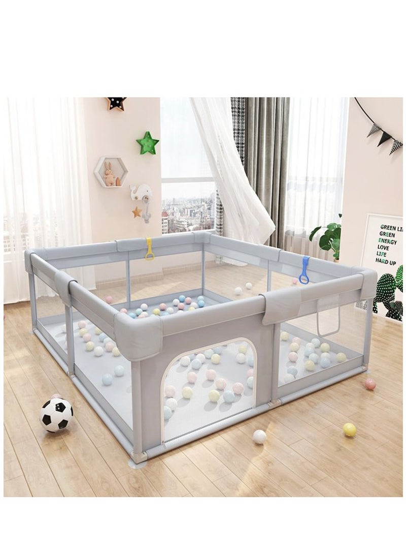 Playpen with Mat for Babies and Toddlers, Baby Play Yards No Gaps, Playpen with Gate, Indoor & Outdoor Kids Activity Center, Safety Baby Fence Play Area for Apartment
