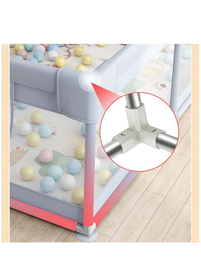 Playpen with Mat for Babies and Toddlers, Baby Play Yards No Gaps, Playpen with Gate, Indoor & Outdoor Kids Activity Center, Safety Baby Fence Play Area for Apartment