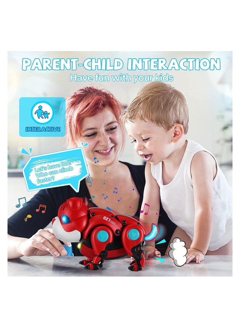 SYOSI Baby Crawling Toys, Baby Musical Toys for Toddlers, Walking Robot Dog Toy, Educational Interactive Light-up Gifts Toys, for 3 4 5Year Old Boys Girls Kids
