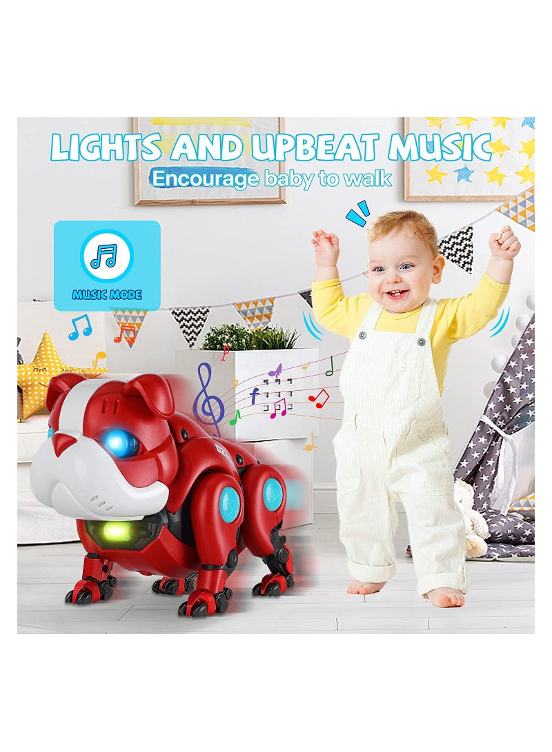 SYOSI Baby Crawling Toys, Baby Musical Toys for Toddlers, Walking Robot Dog Toy, Educational Interactive Light-up Gifts Toys, for 3 4 5Year Old Boys Girls Kids