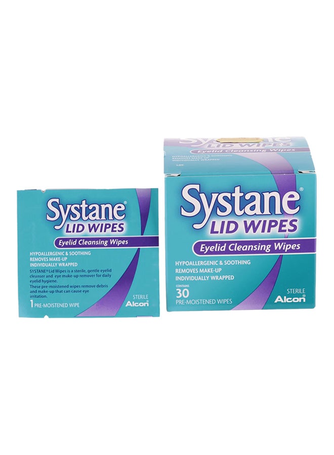 30-Piece Eye Lid Cleansing Wipes Blue