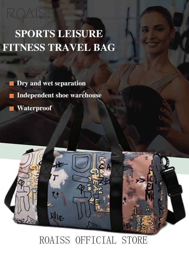 Large Capacity Carry on Luggage Bag for Women and Men Multi Functional Duffel Bag Unisex Wet and Dry Separation Shoe Compartment Gym Bag Suitcase with Perfect for Short Business Trips and Travel