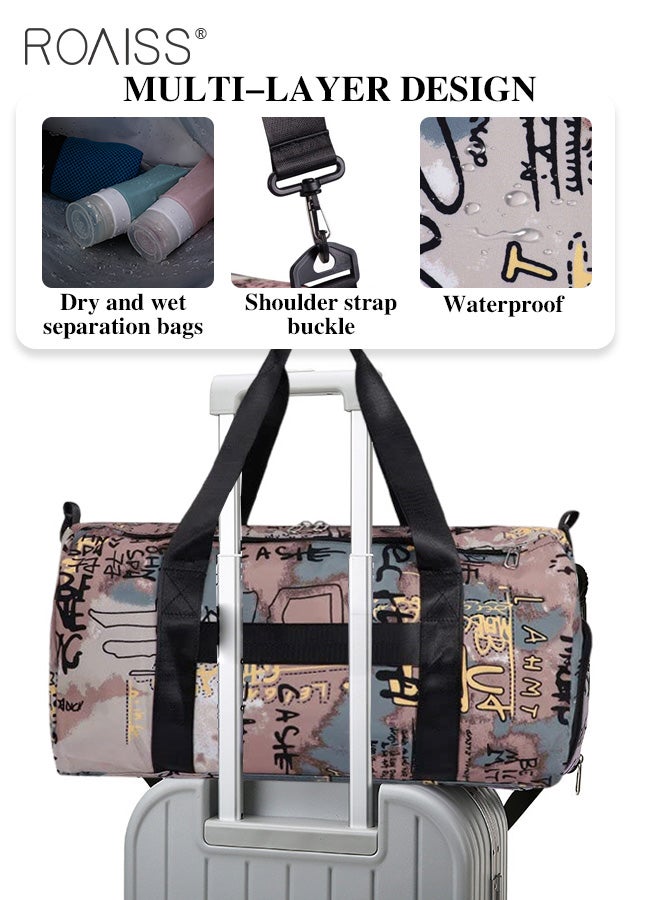 Large Capacity Carry on Luggage Bag for Women and Men Multi Functional Duffel Bag Unisex Wet and Dry Separation Shoe Compartment Gym Bag Suitcase with Perfect for Short Business Trips and Travel